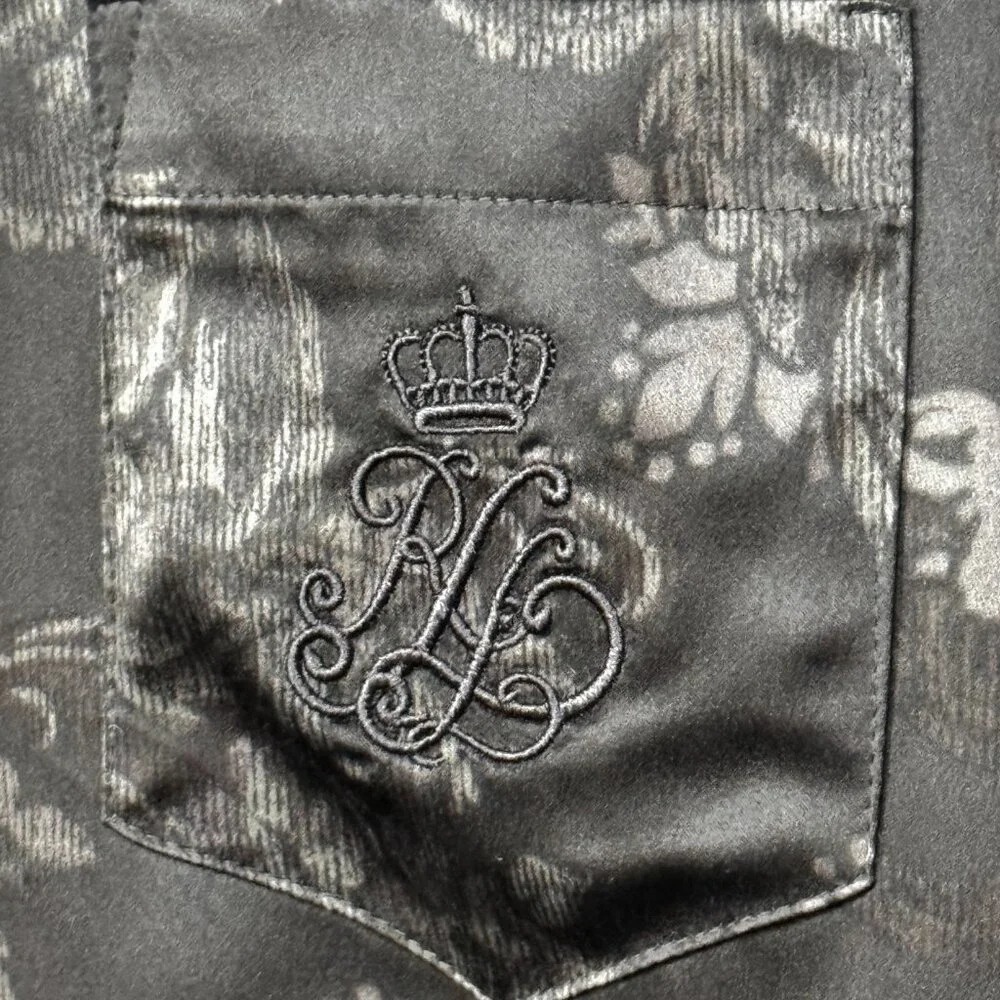 Lauren Ralph Lauren Sz L Long Sleeve Tunic  Nightshirt Monogram Embroidered - Picture 5 of 8